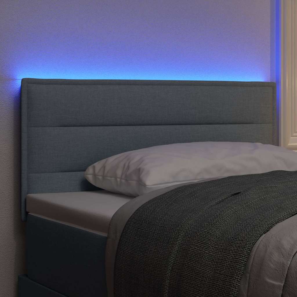 LED Headboard with LED Strip Lights Light grey 100 cm Fabric